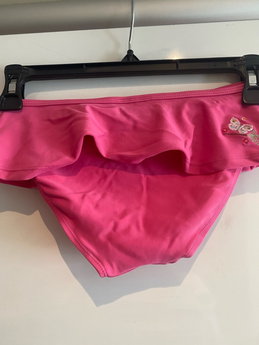 Girls Bright Pink Embroidered Two-Piece Swim Bikini Set - Picture 5 of 8